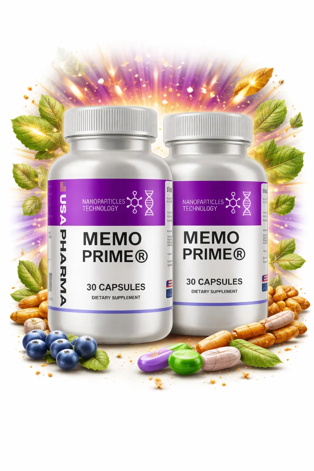 How Memo Prime brain support supplement works with bottle